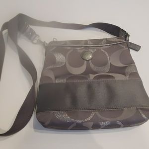 Coach Crossbody Canvas Silver/Gray